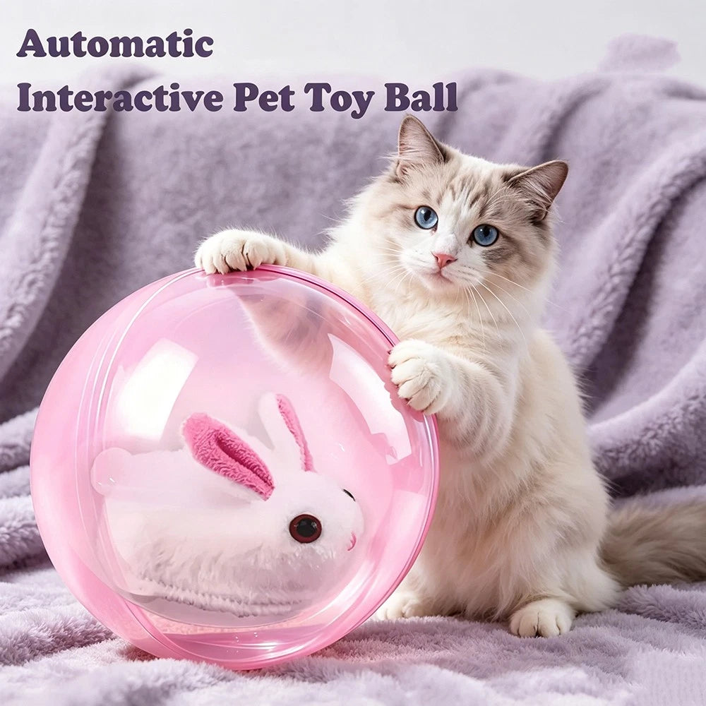 💥 LAST DAY 49% OFF - Electric Rolling Hamster Ball Toy for Cats Interactive Indoor Pet Exercise Toy