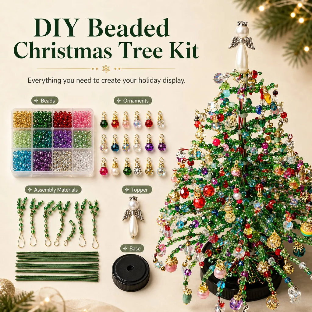🎄 DIY Beaded Christmas Tree Kit – Create Your Own Sparkling Holiday Decoration