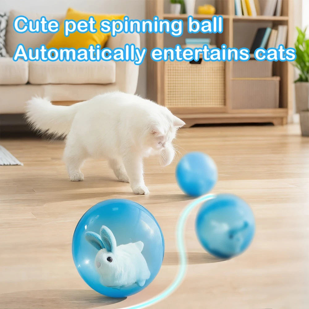 💥 LAST DAY 49% OFF - Electric Rolling Hamster Ball Toy for Cats Interactive Indoor Pet Exercise Toy