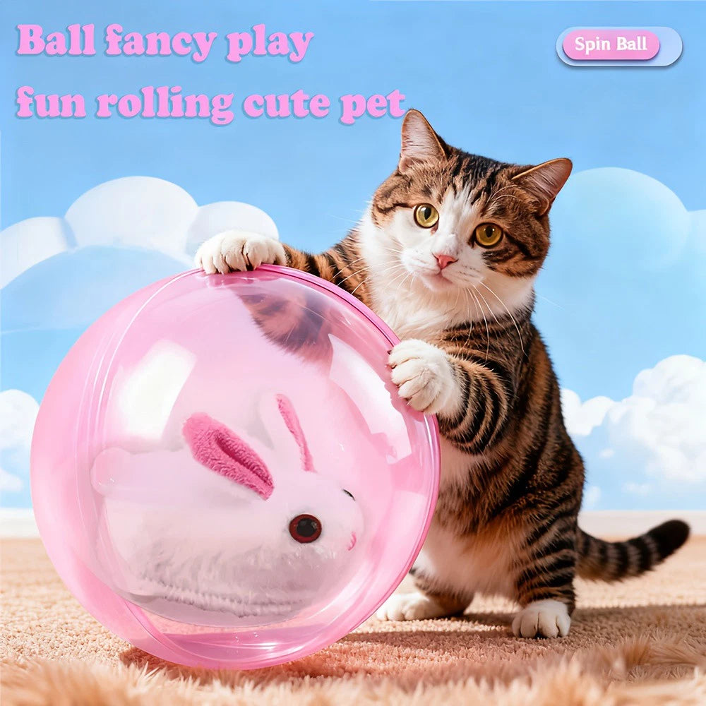 💥 LAST DAY 49% OFF - Electric Rolling Hamster Ball Toy for Cats Interactive Indoor Pet Exercise Toy